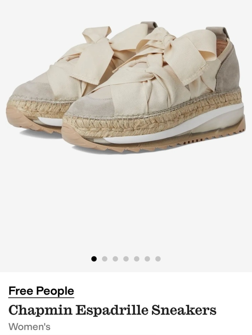 Free People Chapmin Espadrille Sneakers in Cream and Tan size 9 worn once